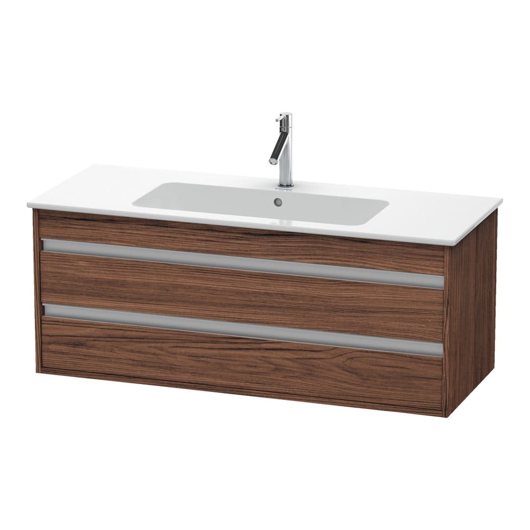 Duravit Ketho – Έπιπλο Νιπτήρα – 1200 mm, 2 συρτάρια, νιπτήρας κέντρο, 1200 x 475 x 480 mm – Walnut dark Matt, Decor (KT643102121)