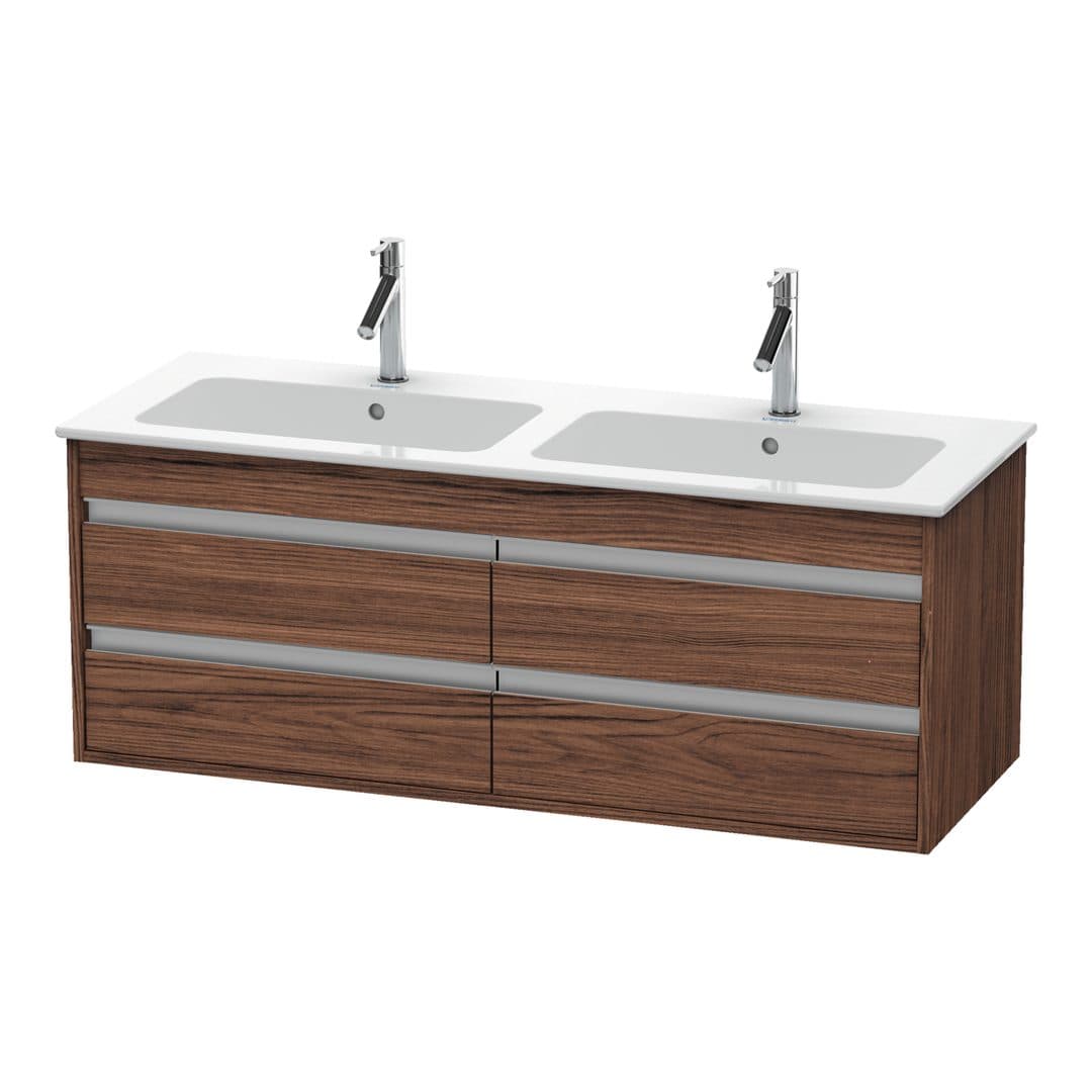 Duravit Ketho – Έπιπλο Νιπτήρα – 1270 mm, 4 συρτάρια – Walnut dark Matt, Decor (KT643302121)