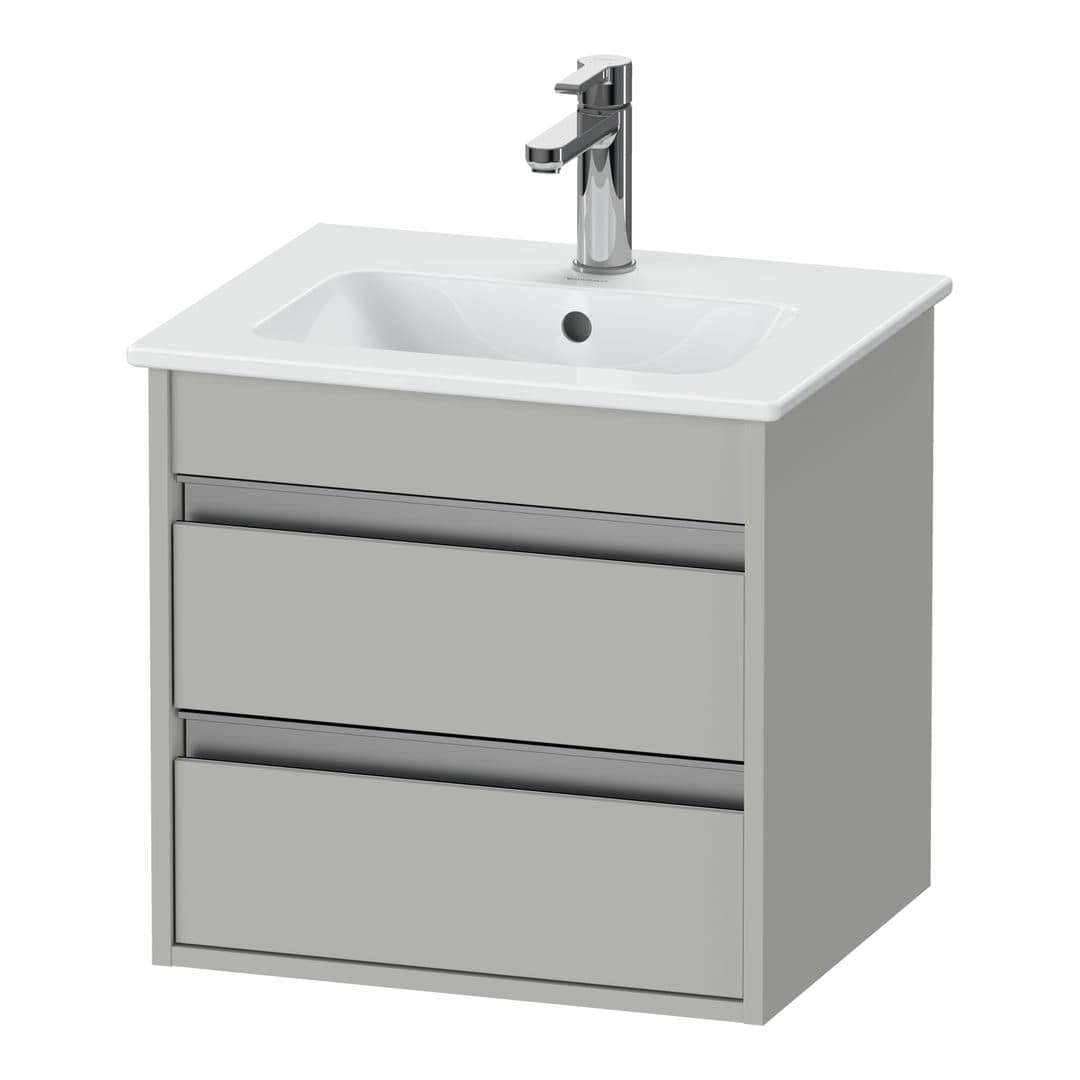 Duravit Ketho – Έπιπλο Νιπτήρα – 500 mm, 2 συρτάρια, νιπτήρας κέντρο, Compact – Concrete grey Matt, Decor (KT644400707)