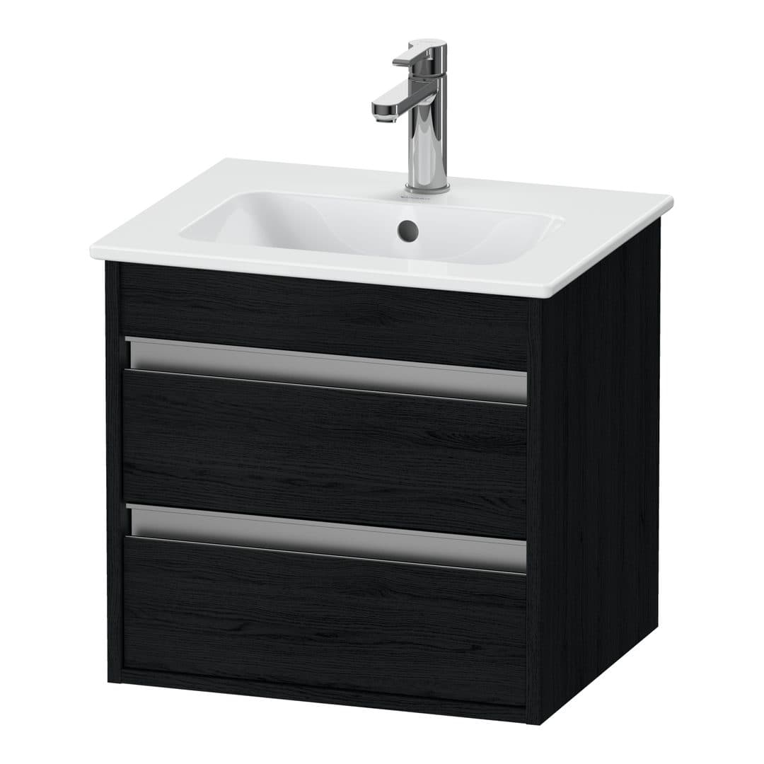 Duravit Ketho – Έπιπλο Νιπτήρα – 500 mm, 2 συρτάρια, νιπτήρας κέντρο, Compact – Black oak Matt, Decor (KT644401616)