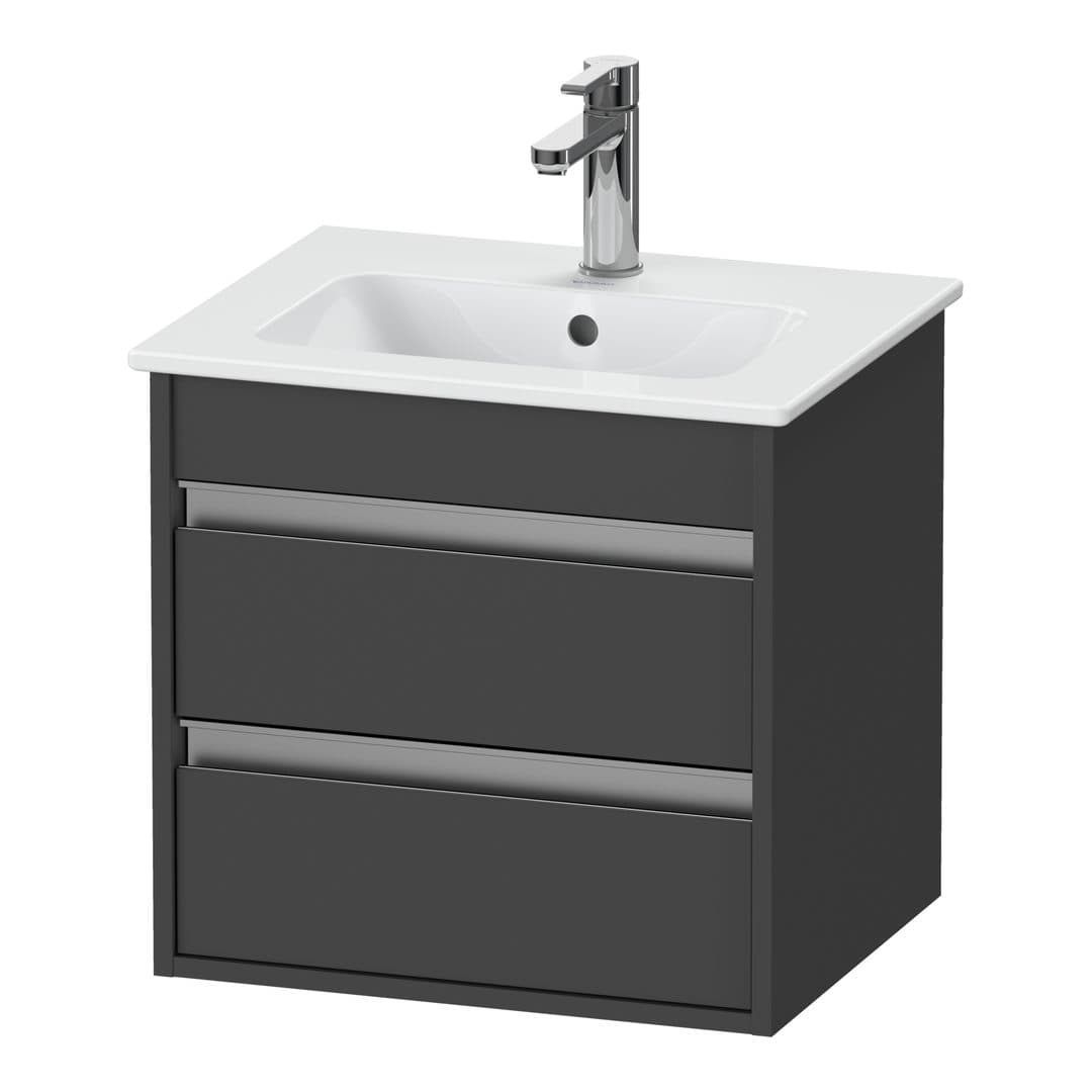 Duravit Ketho – Έπιπλο Νιπτήρα – 500 mm, 2 συρτάρια, νιπτήρας κέντρο, Compact – Graphite Matt, Decor (KT644404949)