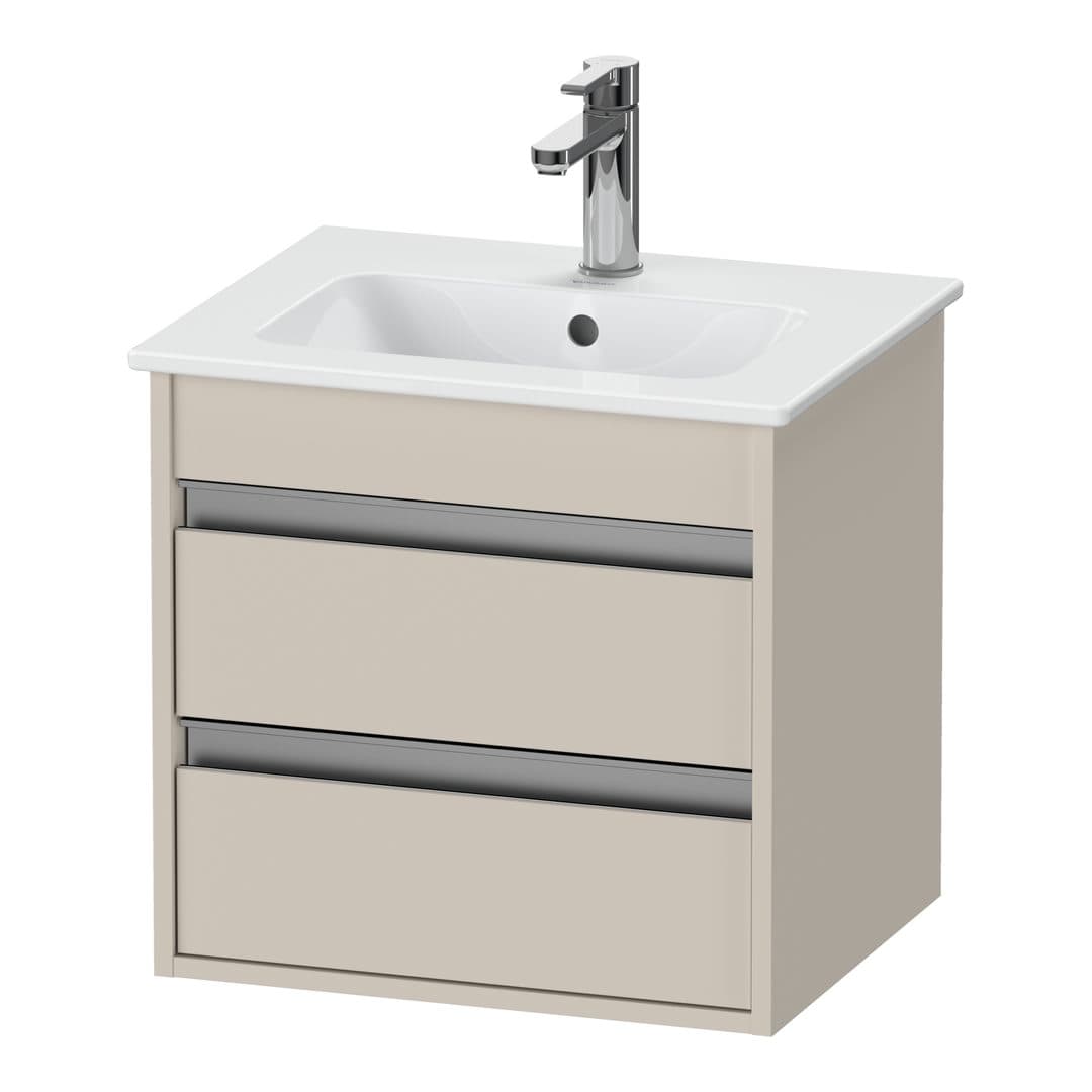 Duravit Ketho – Έπιπλο Νιπτήρα – 500 mm, 2 συρτάρια, νιπτήρας κέντρο, Compact – Taupe Matt, Decor (KT644409191)