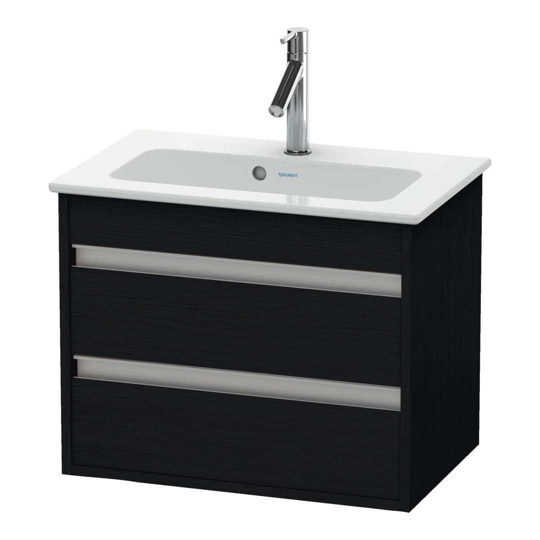 Duravit Ketho – Έπιπλο Νιπτήρα – 600 mm, 2 συρτάρια, νιπτήρας κέντρο, Compact – Black oak Matt, Decor (KT645201616)