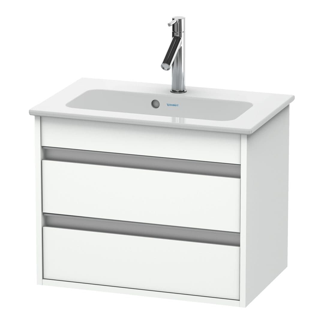 Duravit Ketho – Έπιπλο Νιπτήρα – 600 mm, 2 συρτάρια, νιπτήρας κέντρο, Compact – White Matt, Decor (KT645201818)