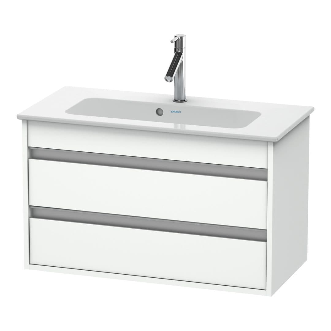 Duravit Ketho – Έπιπλο Νιπτήρα – 800 mm, 2 συρτάρια, νιπτήρας κέντρο, Compact – White Matt, Decor (KT645301818)