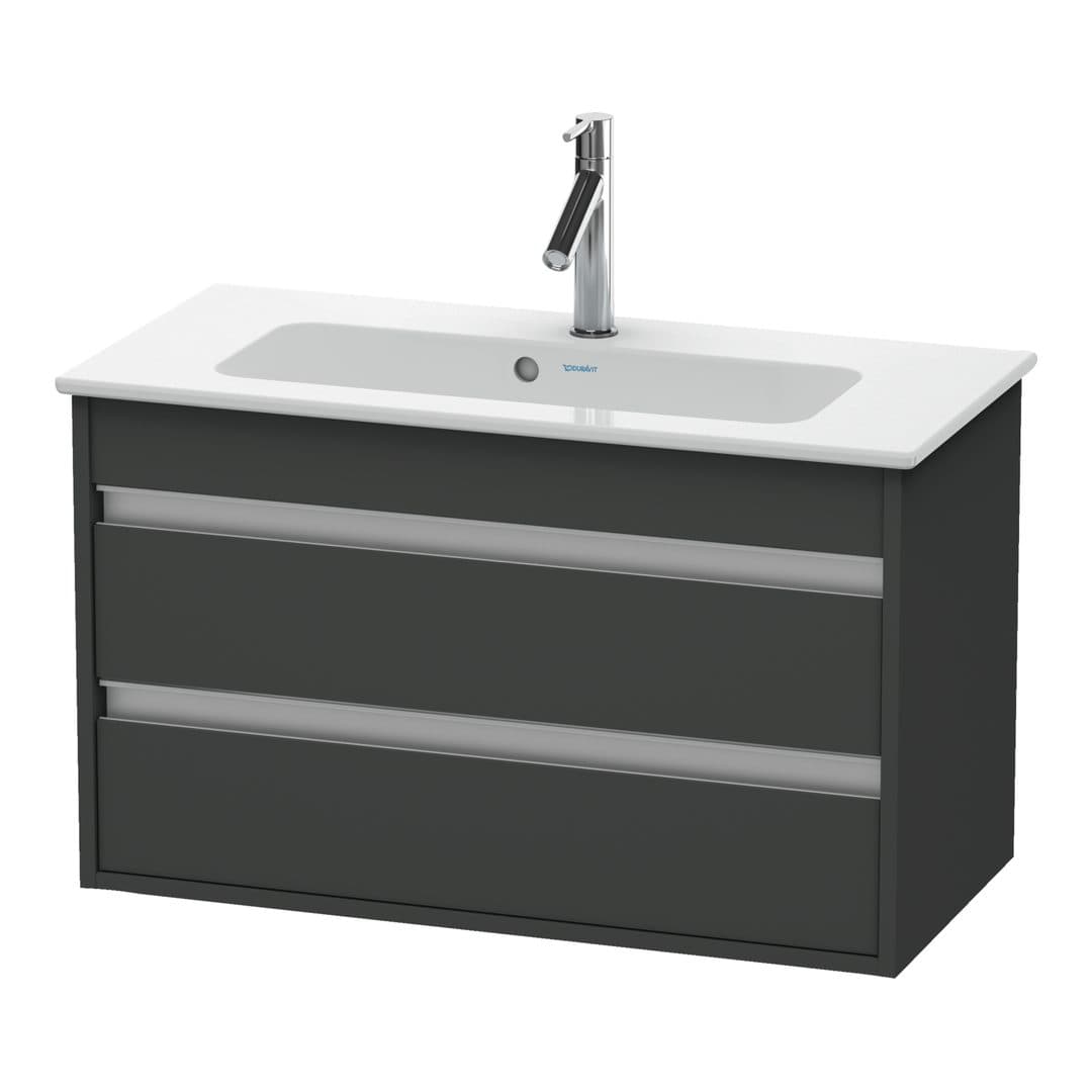 Duravit Ketho – Έπιπλο Νιπτήρα – 800 mm, 2 συρτάρια, νιπτήρας κέντρο, Compact – Graphite Matt, Decor (KT645304949)