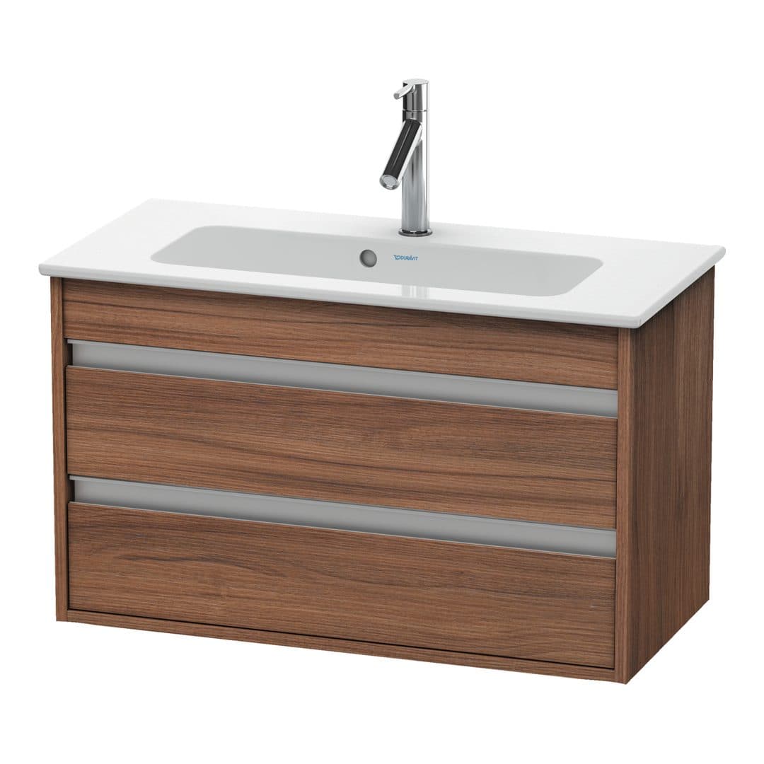 Duravit Ketho – Έπιπλο Νιπτήρα – 800 mm, 2 συρτάρια, νιπτήρας κέντρο, Compact – Walnut Matt, Decor (KT645307979)
