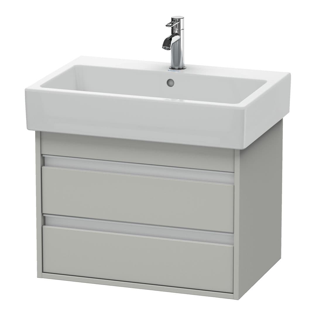 Duravit Ketho – Έπιπλο Νιπτήρα – 650 mm, 2 συρτάρια, νιπτήρας κέντρο, 650 x 440 x 480 mm – Concrete grey Matt, Decor (KT662400707)