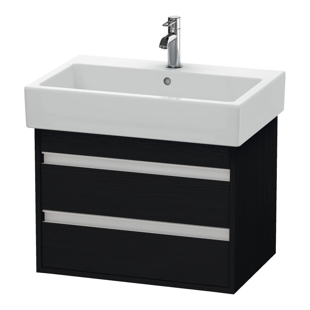 Duravit Ketho – Έπιπλο Νιπτήρα – 650 mm, 2 συρτάρια, νιπτήρας κέντρο, 650 x 440 x 480 mm – Black oak Matt, Decor (KT662401616)