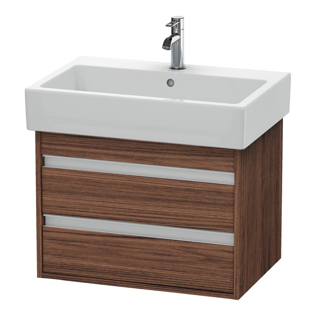 Duravit Ketho – Έπιπλο Νιπτήρα – 650 mm, 2 συρτάρια, νιπτήρας κέντρο, 650 x 440 x 480 mm – Walnut dark Matt, Decor (KT662402121)