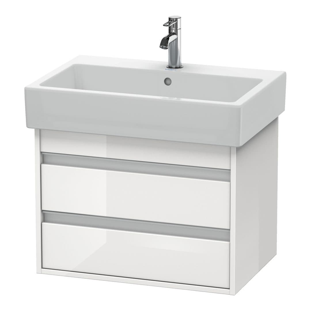 Duravit Ketho – Έπιπλο Νιπτήρα – 650 mm, 2 συρτάρια, νιπτήρας κέντρο, 650 x 440 x 480 mm – White High Gloss, Decor (KT662402222)