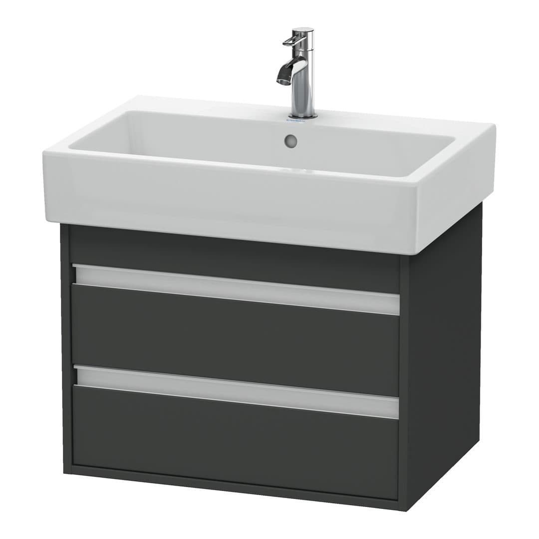 Duravit Ketho – Έπιπλο Νιπτήρα – 650 mm, 2 συρτάρια, νιπτήρας κέντρο, 650 x 440 x 480 mm – Graphite Matt, Decor (KT662404949)