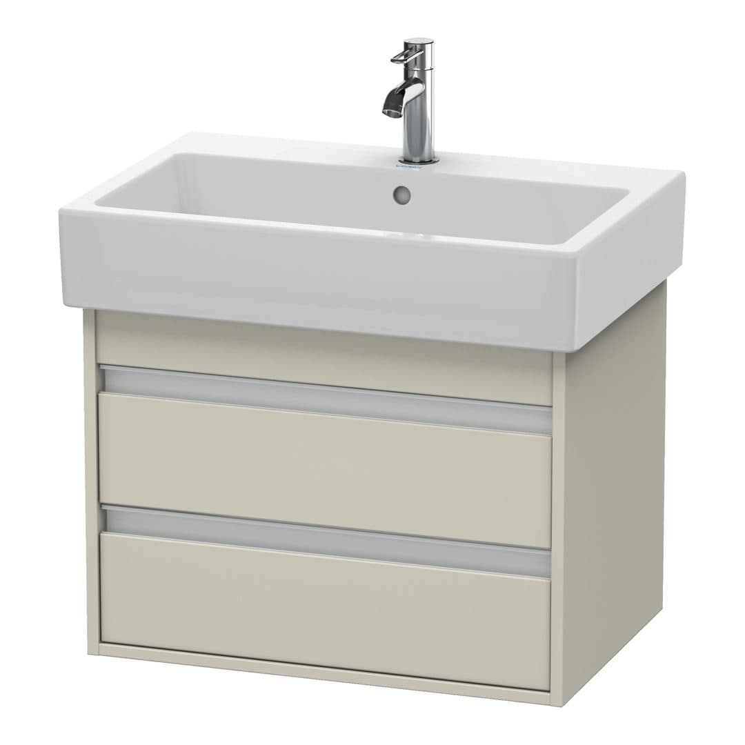 Duravit Ketho – Έπιπλο Νιπτήρα – 650 mm, 2 συρτάρια, νιπτήρας κέντρο, 650 x 440 x 480 mm – Taupe Matt, Decor (KT662409191)