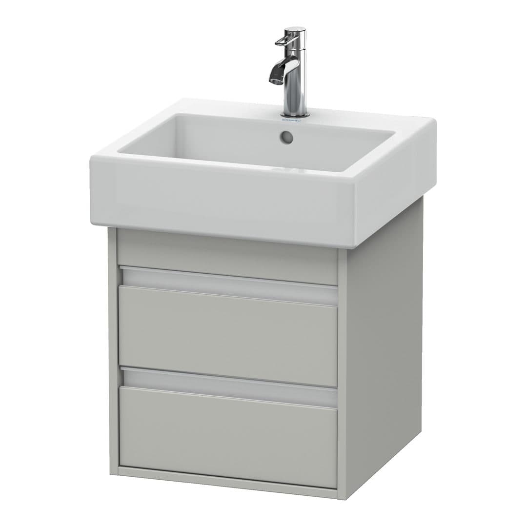 Duravit Ketho – Έπιπλο Νιπτήρα – 450 mm, 2 συρτάρια, νιπτήρας κέντρο – Concrete grey Matt, Decor (KT663500707)