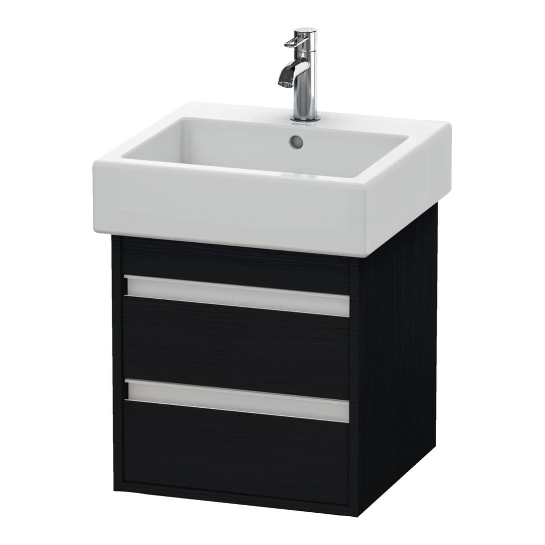 Duravit Ketho – Έπιπλο Νιπτήρα – 450 mm, 2 συρτάρια, νιπτήρας κέντρο – Black oak Matt, Decor (KT663501616)