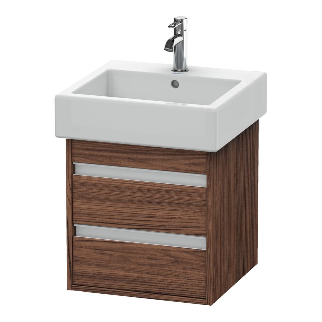 Duravit Ketho – Έπιπλο Νιπτήρα – 450 mm, 2 συρτάρια, νιπτήρας κέντρο – Walnut dark Matt, Decor (KT663502121)