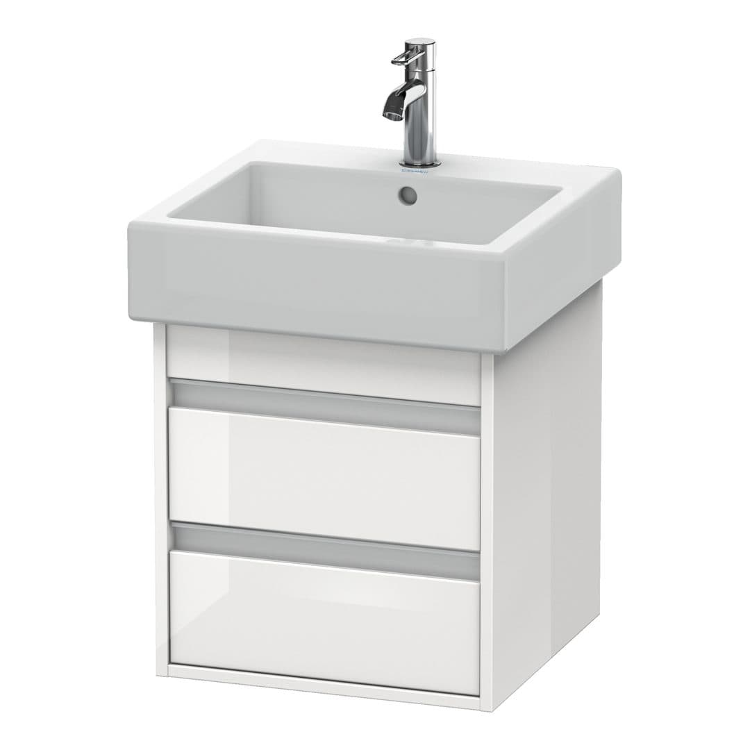Duravit Ketho – Έπιπλο Νιπτήρα – 450 mm, 2 συρτάρια, νιπτήρας κέντρο – White High Gloss, Decor (KT663502222)