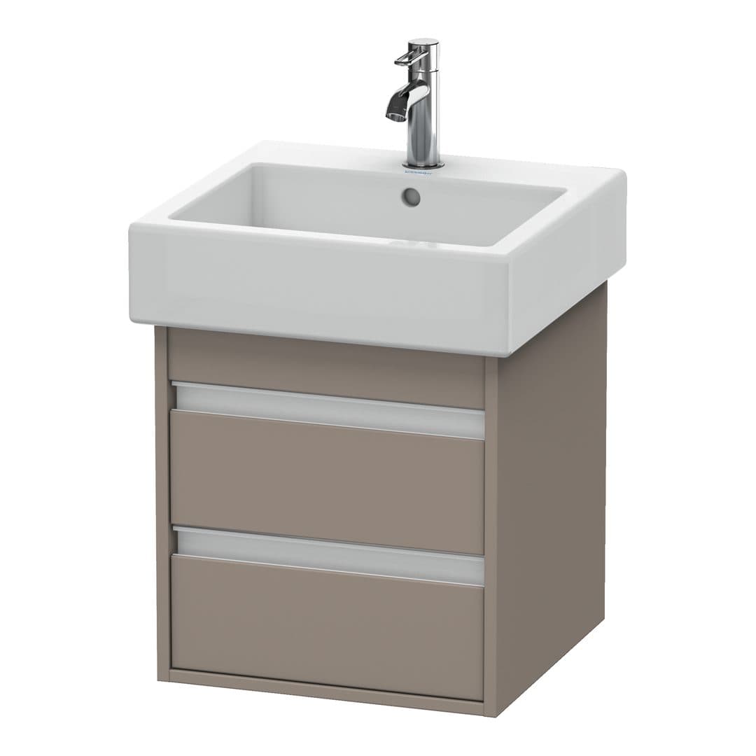 Duravit Ketho – Έπιπλο Νιπτήρα – 450 mm, 2 συρτάρια, νιπτήρας κέντρο – Basalte Matt, Decor (KT663504343)