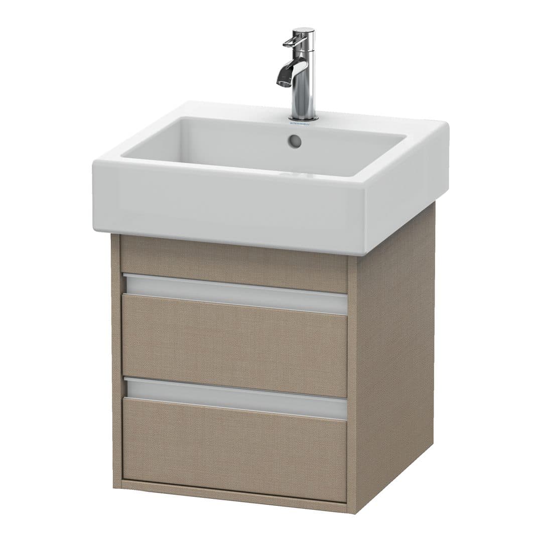 Duravit Ketho – Έπιπλο Νιπτήρα – 450 mm, 2 συρτάρια, νιπτήρας κέντρο – Linen Matt, Decor (KT663507575)
