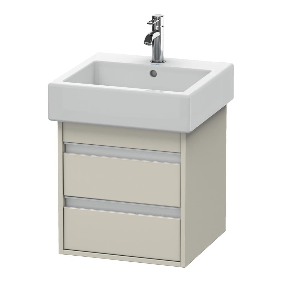 Duravit Ketho – Έπιπλο Νιπτήρα – 450 mm, 2 συρτάρια, νιπτήρας κέντρο – Taupe Matt, Decor (KT663509191)