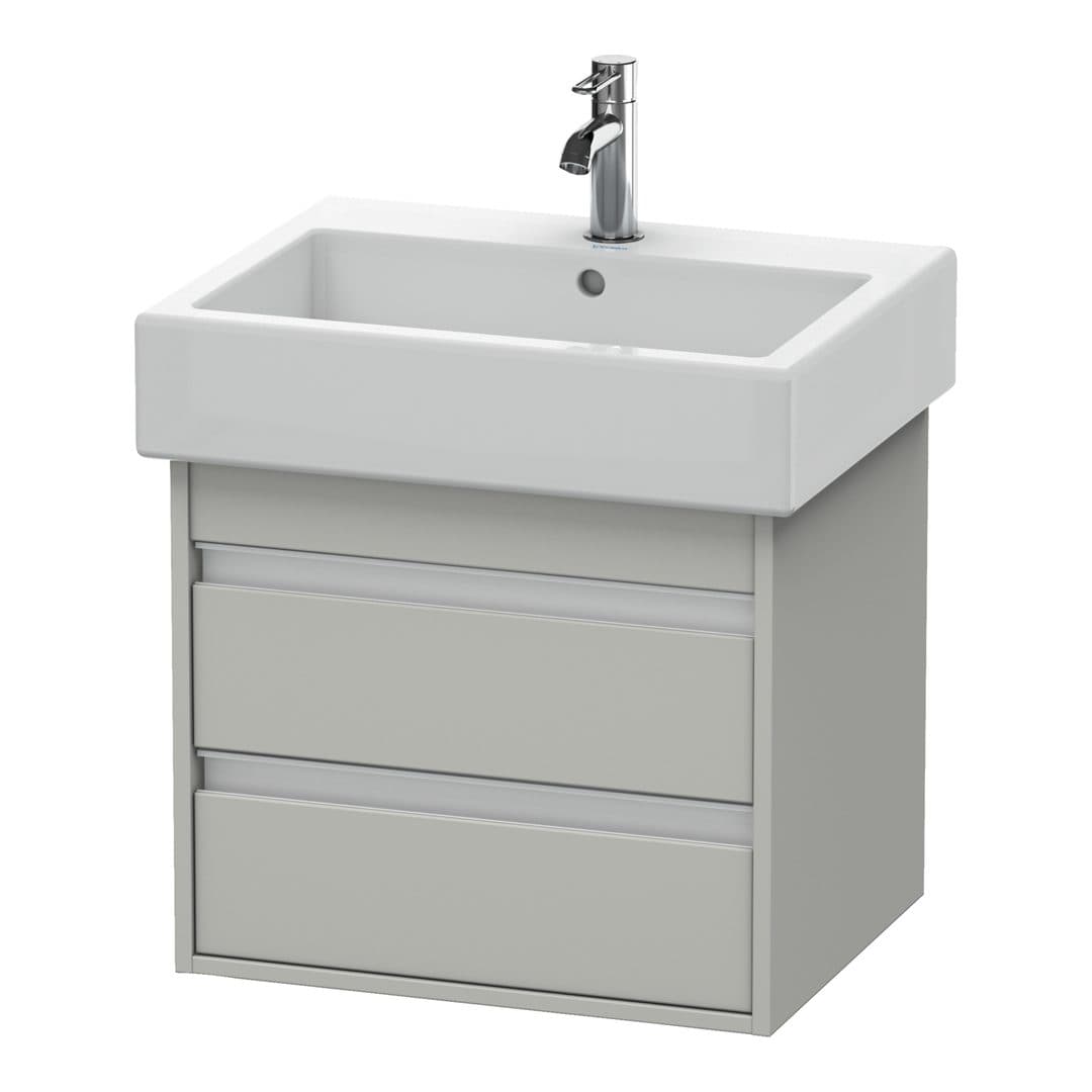Duravit Ketho – Έπιπλο Νιπτήρα – 550 mm, 2 συρτάρια, νιπτήρας κέντρο – Concrete grey Matt, Decor (KT663600707)