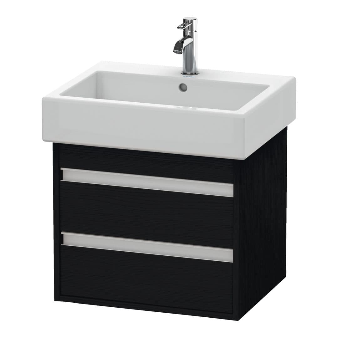 Duravit Ketho – Έπιπλο Νιπτήρα – 550 mm, 2 συρτάρια, νιπτήρας κέντρο – Black oak Matt, Decor (KT663601616)