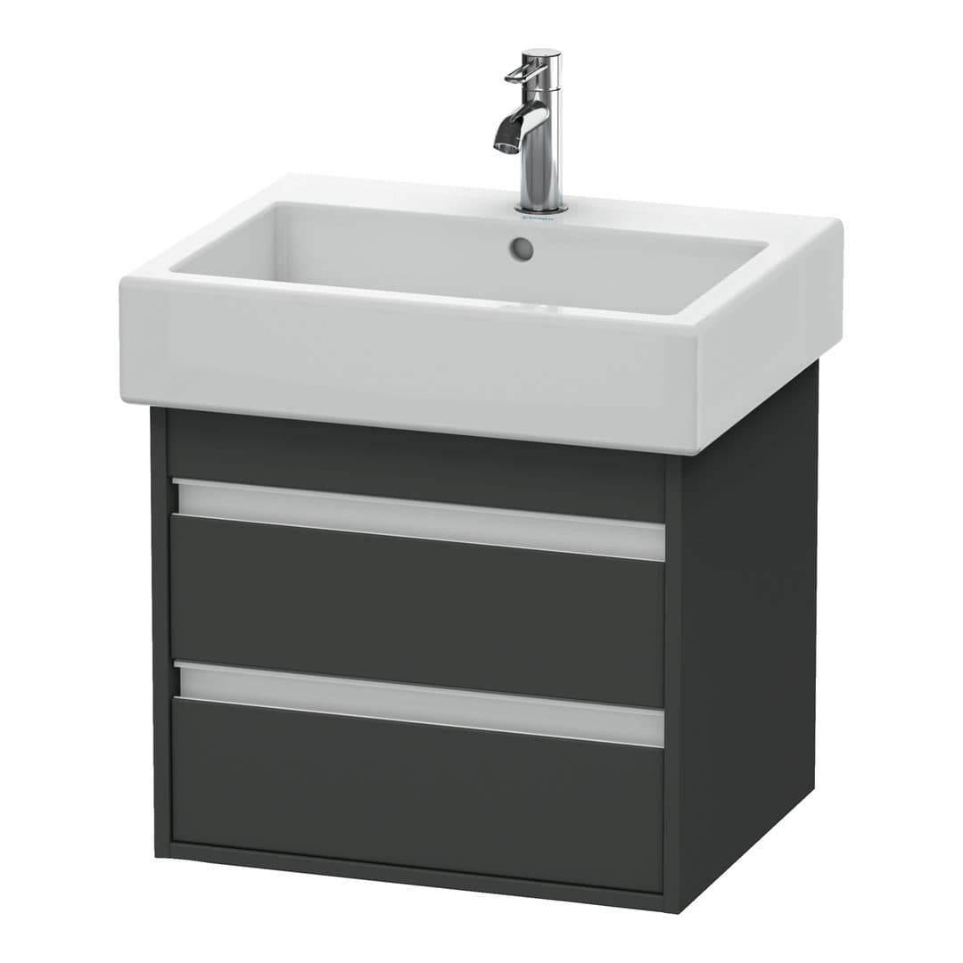 Duravit Ketho – Έπιπλο Νιπτήρα – 550 mm, 2 συρτάρια, νιπτήρας κέντρο – Graphite Matt, Decor (KT663604949)