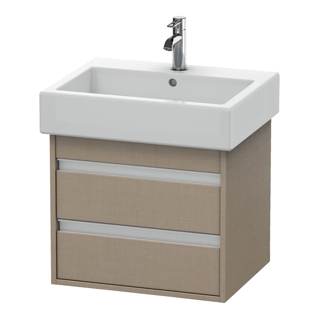 Duravit Ketho – Έπιπλο Νιπτήρα – 550 mm, 2 συρτάρια, νιπτήρας κέντρο – Linen Matt, Decor (KT663607575)