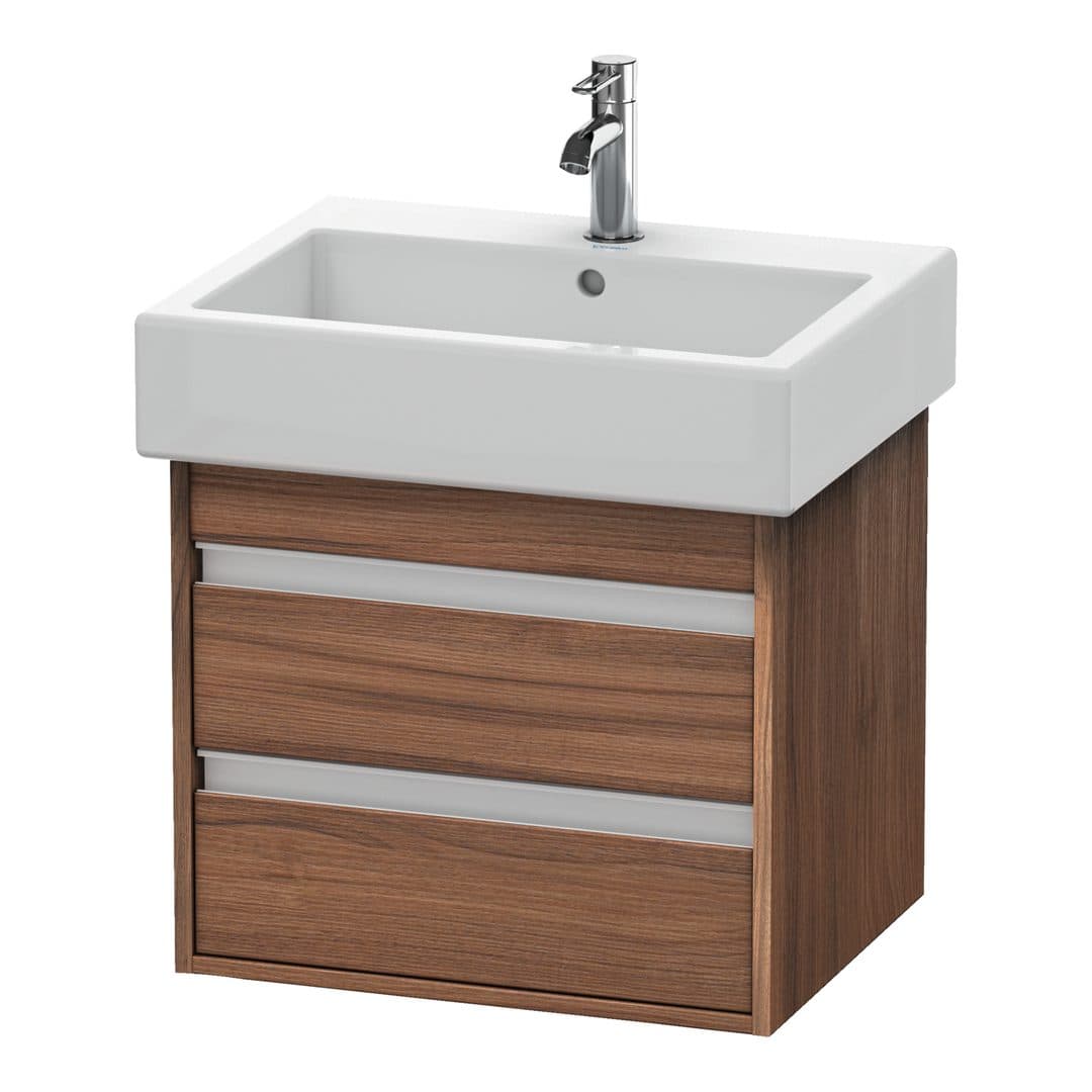 Duravit Ketho – Έπιπλο Νιπτήρα – 550 mm, 2 συρτάρια, νιπτήρας κέντρο – Walnut Matt, Decor (KT663607979)