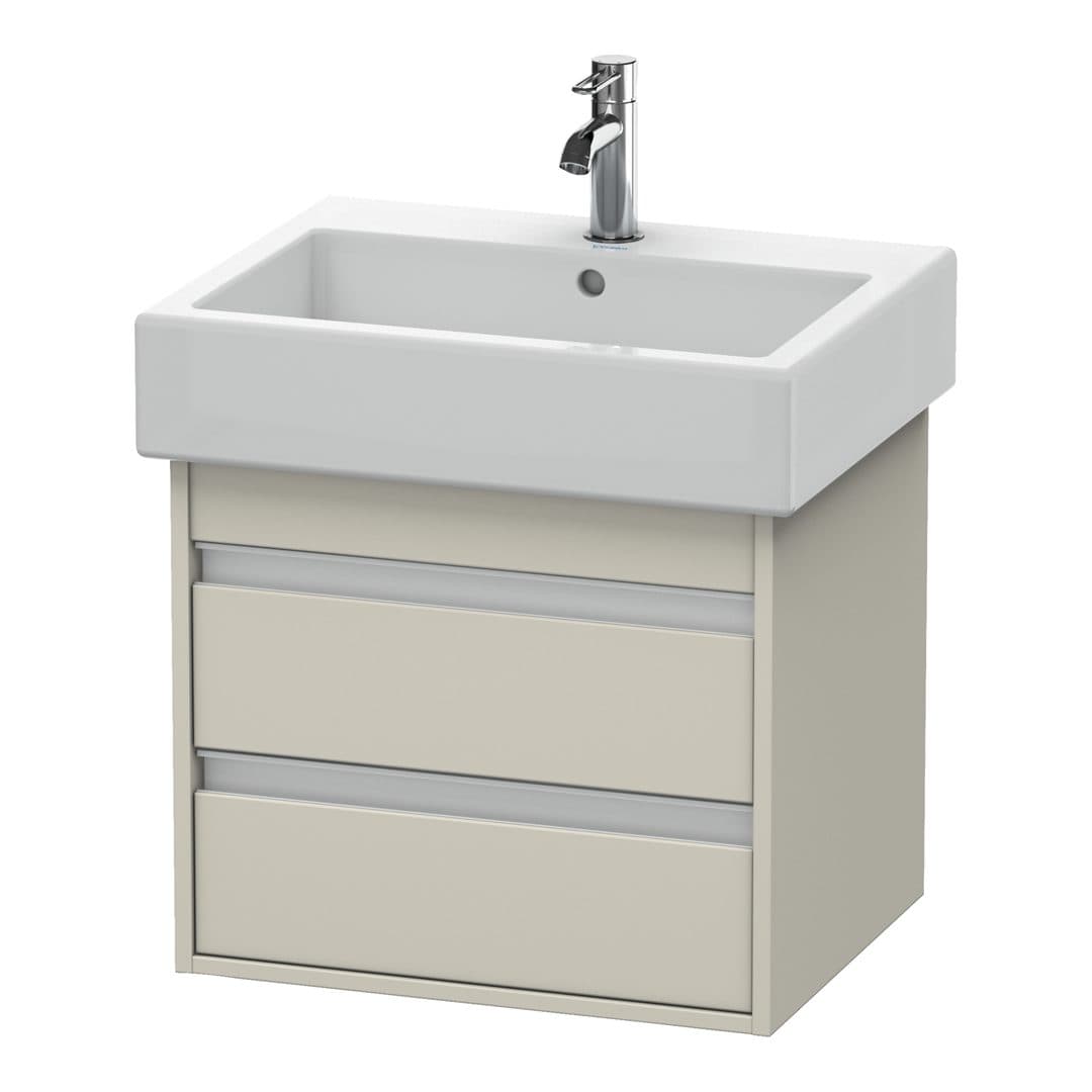 Duravit Ketho – Έπιπλο Νιπτήρα – 550 mm, 2 συρτάρια, νιπτήρας κέντρο – Taupe Matt, Decor (KT663609191)