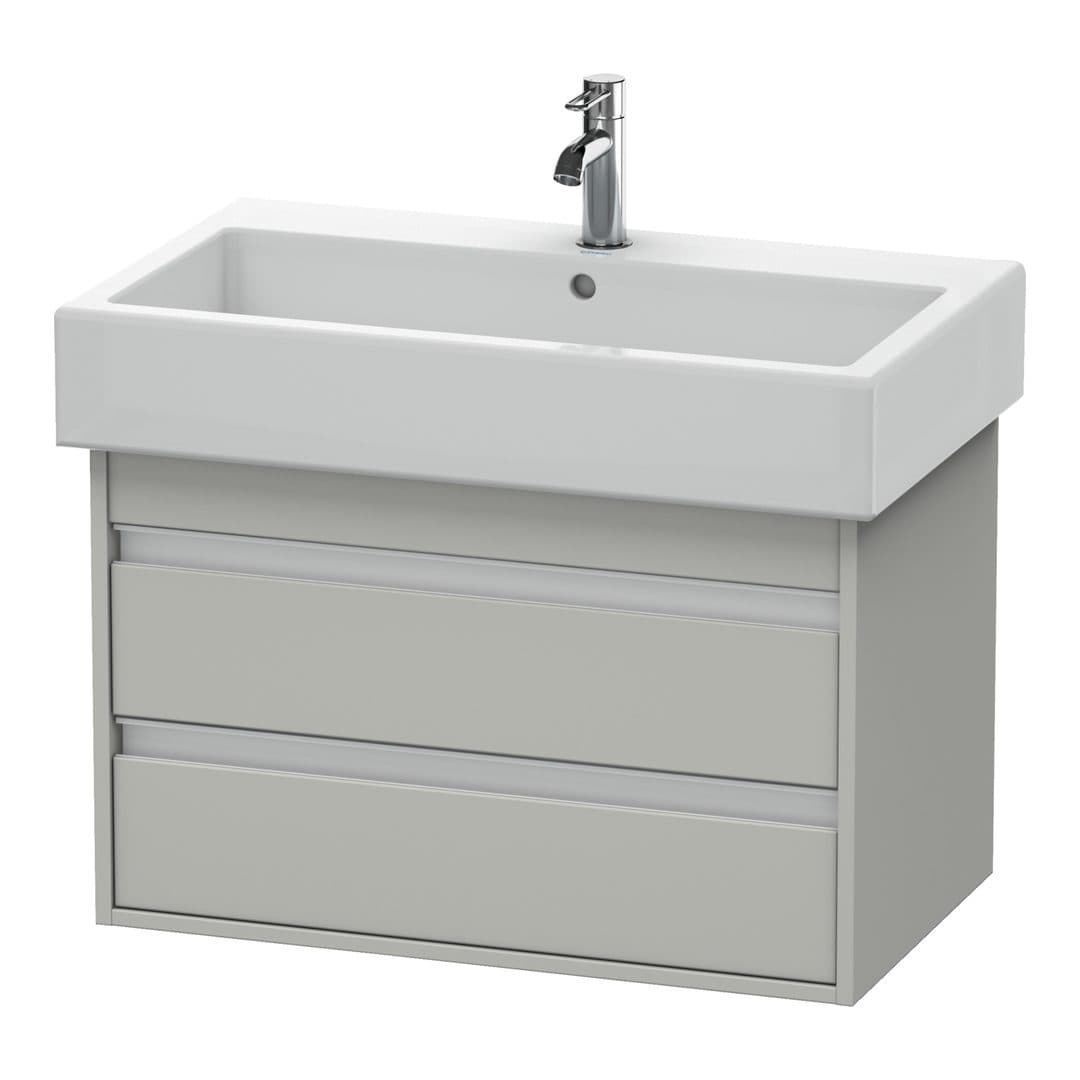 Duravit Ketho – Έπιπλο Νιπτήρα – 750 mm, 2 συρτάρια, νιπτήρας κέντρο – Concrete grey Matt, Decor (KT663700707)