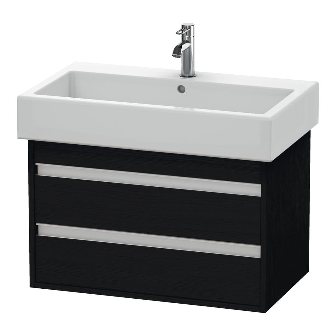 Duravit Ketho – Έπιπλο Νιπτήρα – 750 mm, 2 συρτάρια, νιπτήρας κέντρο – Black oak Matt, Decor (KT663701616)