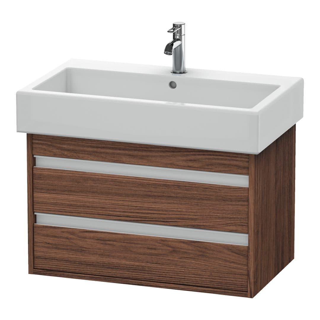 Duravit Ketho – Έπιπλο Νιπτήρα – 750 mm, 2 συρτάρια, νιπτήρας κέντρο – Walnut dark Matt, Decor (KT663702121)