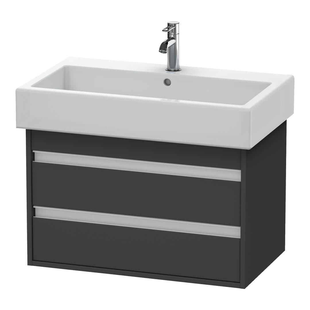 Duravit Ketho – Έπιπλο Νιπτήρα – 750 mm, 2 συρτάρια, νιπτήρας κέντρο – Graphite Matt, Decor (KT663704949)
