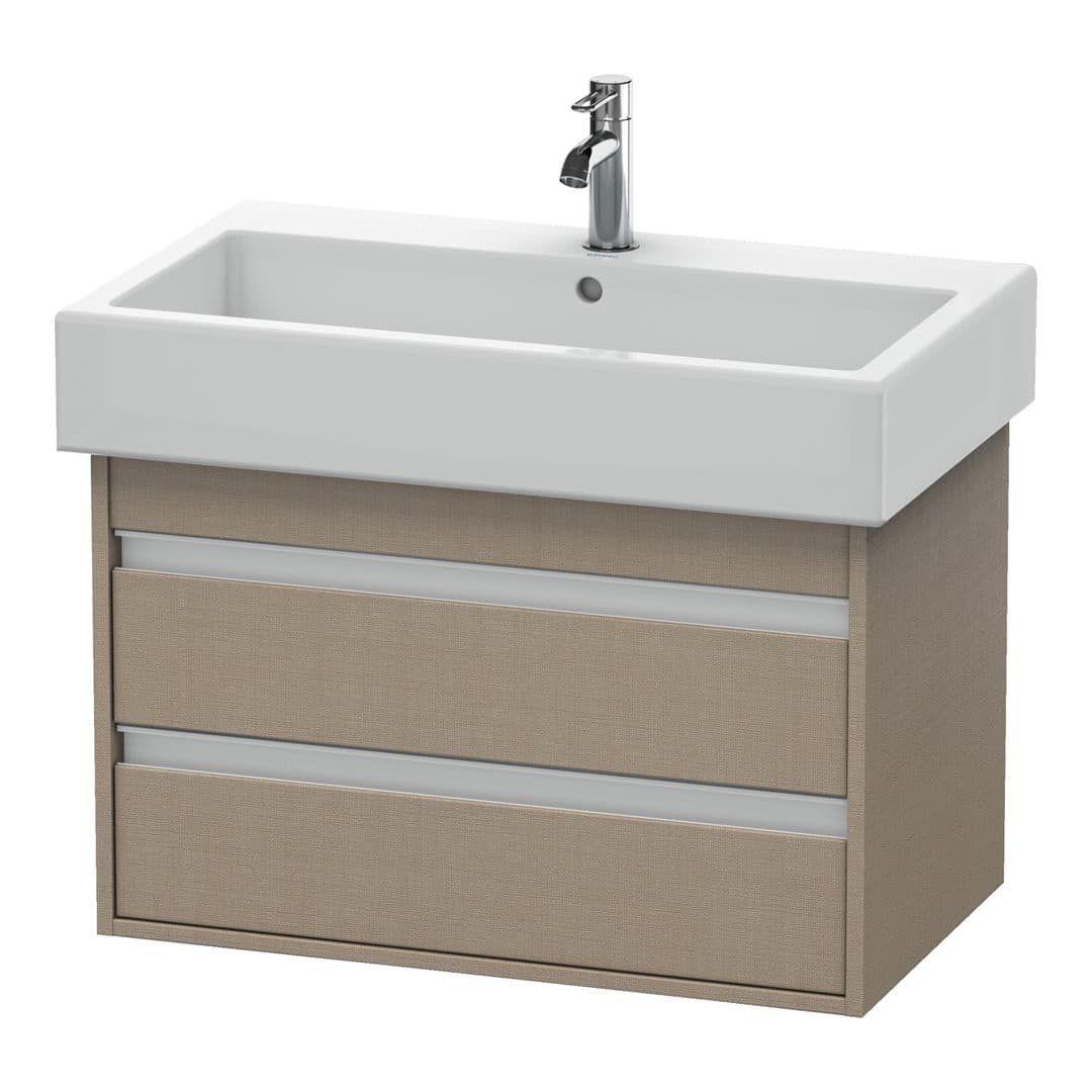 Duravit Ketho – Έπιπλο Νιπτήρα – 750 mm, 2 συρτάρια, νιπτήρας κέντρο – Linen Matt, Decor (KT663707575)