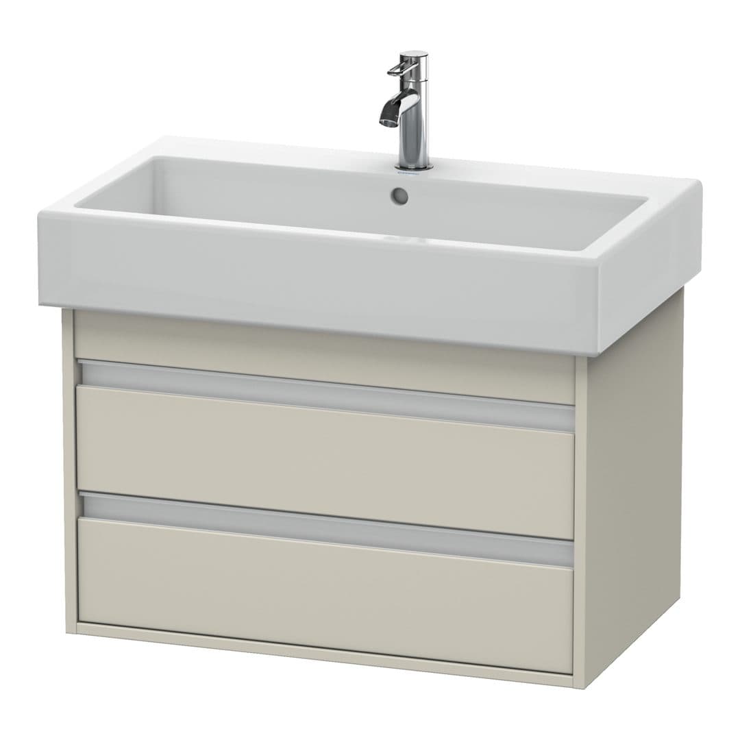 Duravit Ketho – Έπιπλο Νιπτήρα – 750 mm, 2 συρτάρια, νιπτήρας κέντρο – Taupe Matt, Decor (KT663709191)