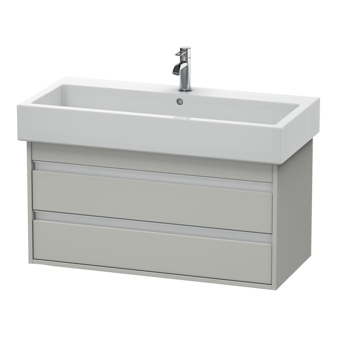 Duravit Ketho – Έπιπλο Νιπτήρα – 950 mm, 2 συρτάρια, νιπτήρας κέντρο – Concrete grey Matt, Decor (KT663800707)