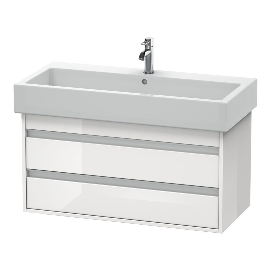 Duravit Ketho – Έπιπλο Νιπτήρα – 950 mm, 2 συρτάρια, νιπτήρας κέντρο – White High Gloss, Decor (KT663802222)