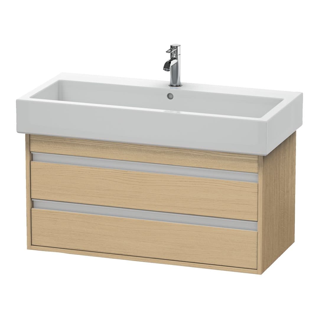 Duravit Ketho – Έπιπλο Νιπτήρα – 950 mm, 2 συρτάρια, νιπτήρας κέντρο – Natural oak, Decor (KT663803030)