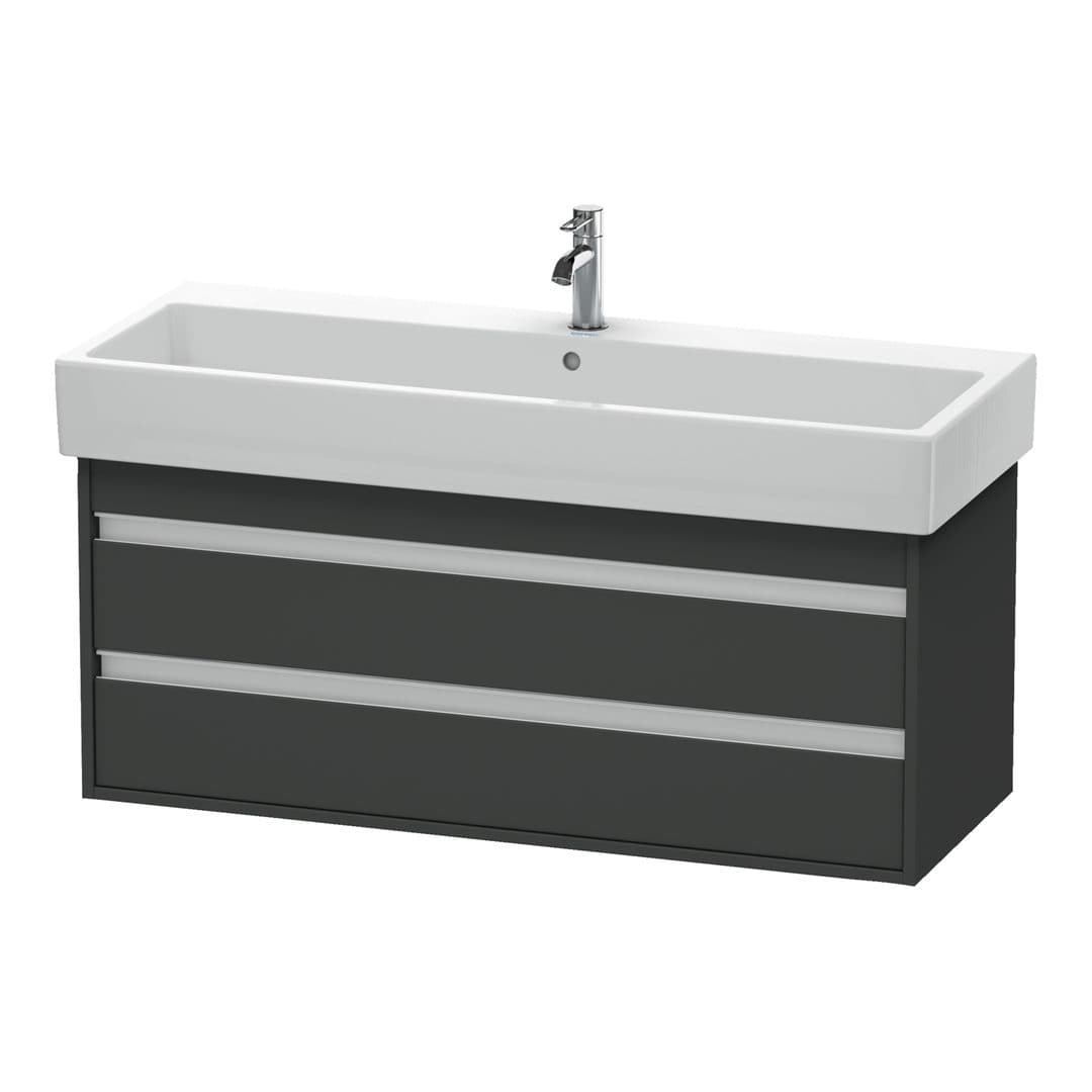 Duravit Ketho – Έπιπλο Νιπτήρα – 1150 mm, 2 συρτάρια, νιπτήρας κέντρο, 1150 x 440 x 480 mm – Graphite Matt, Decor (KT663904949)