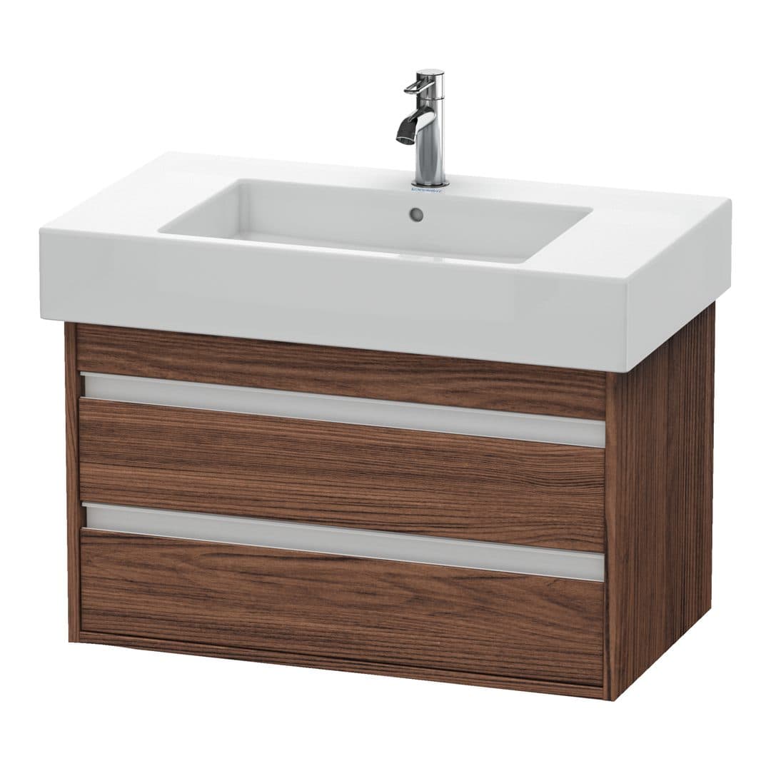 Duravit Ketho – Έπιπλο Νιπτήρα – 800 mm, 2 συρτάρια, νιπτήρας κέντρο, 800 x 455 x 480 mm, μοντέλο KT6640 – Walnut dark Matt, Decor (KT664002121)