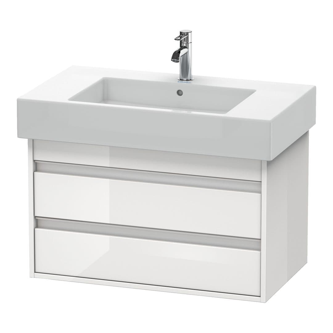 Duravit Ketho – Έπιπλο Νιπτήρα – 800 mm, 2 συρτάρια, νιπτήρας κέντρο, 800 x 455 x 480 mm, μοντέλο KT6640 – White High Gloss, Decor (KT664002222)