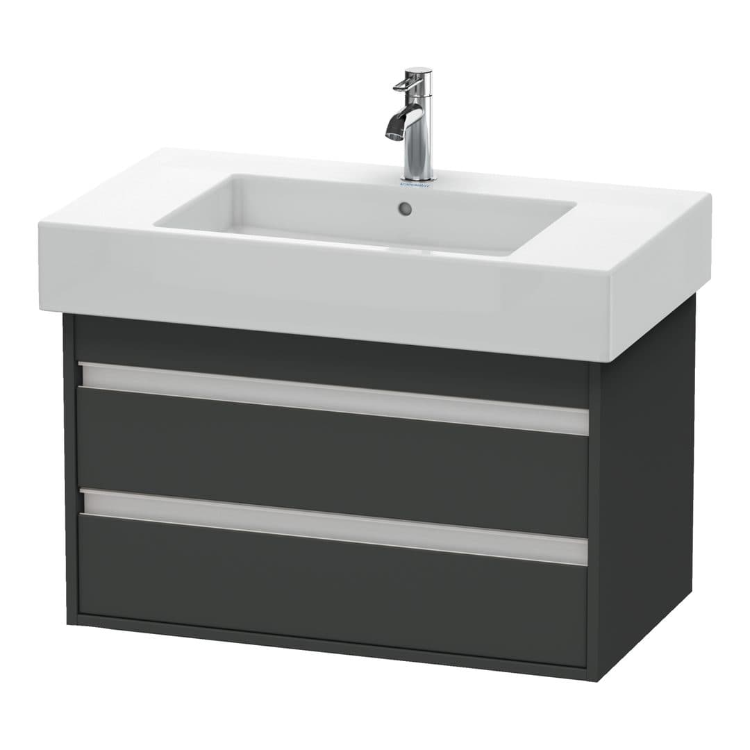 Duravit Ketho – Έπιπλο Νιπτήρα – 800 mm, 2 συρτάρια, νιπτήρας κέντρο, 800 x 455 x 480 mm, μοντέλο KT6640 – Graphite Matt, Decor (KT664004949)
