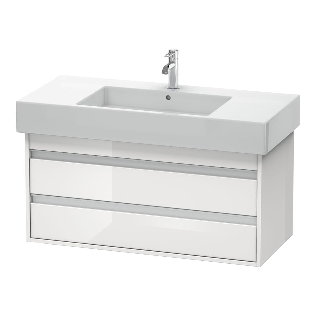Duravit Ketho – Έπιπλο Νιπτήρα – 1000 mm, 2 συρτάρια, νιπτήρας κέντρο, 1000 x 455 x 480 mm, μοντέλο KT6641 – White High Gloss, Decor (KT664102222)