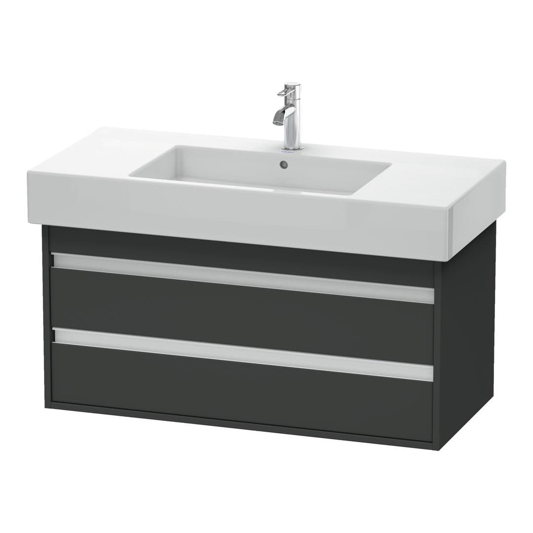 Duravit Ketho – Έπιπλο Νιπτήρα – 1000 mm, 2 συρτάρια, νιπτήρας κέντρο, 1000 x 455 x 480 mm, μοντέλο KT6641 – Graphite Matt, Decor (KT664104949)
