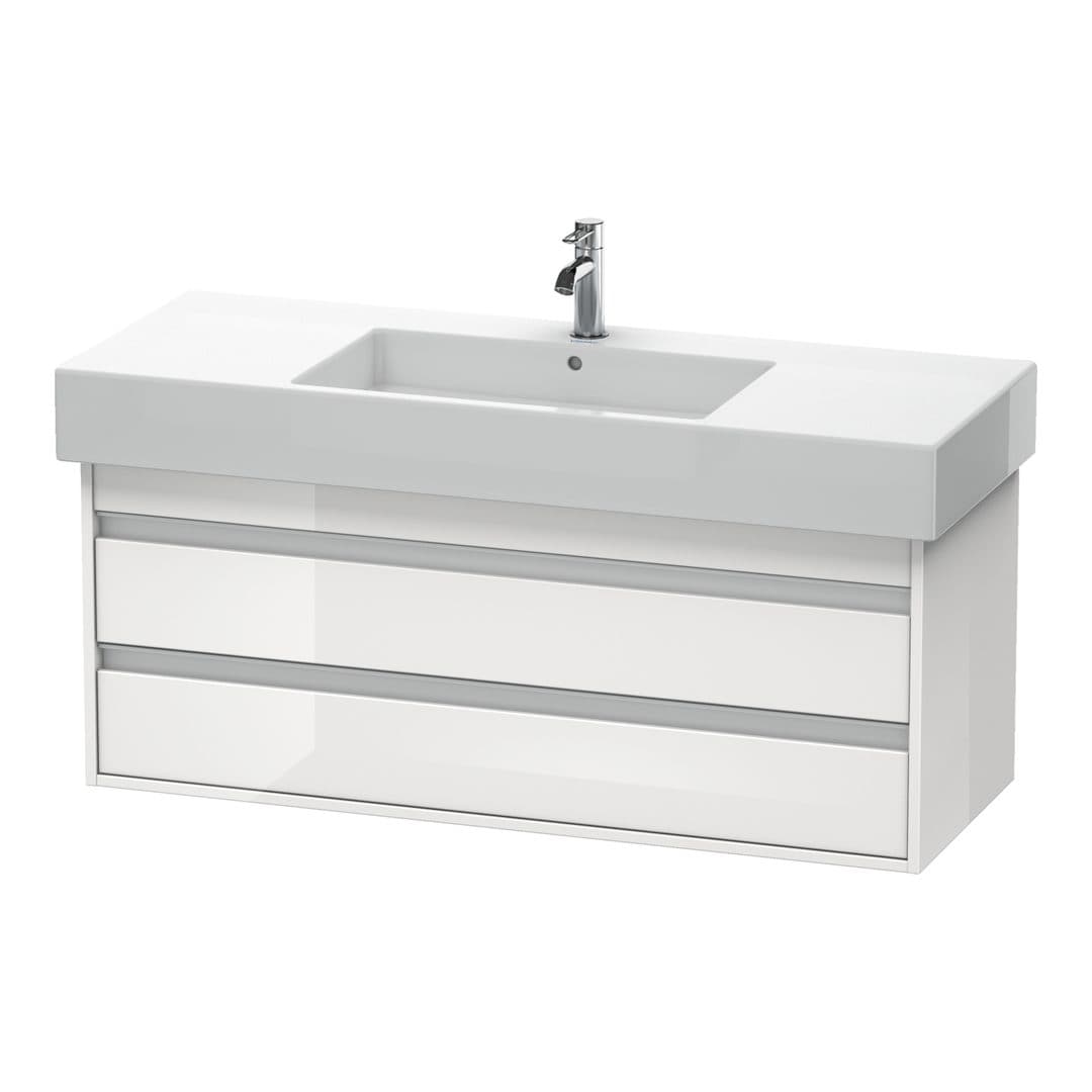 Duravit Ketho – Έπιπλο Νιπτήρα – 1200 mm, 2 συρτάρια, νιπτήρας κέντρο, 1200 x 455 x 480 mm – White High Gloss, Decor (KT664202222)