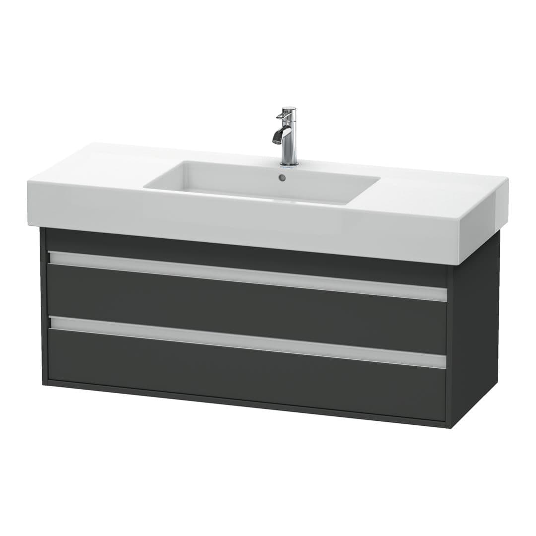 Duravit Ketho – Έπιπλο Νιπτήρα – 1200 mm, 2 συρτάρια, νιπτήρας κέντρο, 1200 x 455 x 480 mm – Graphite Matt, Decor (KT664204949)