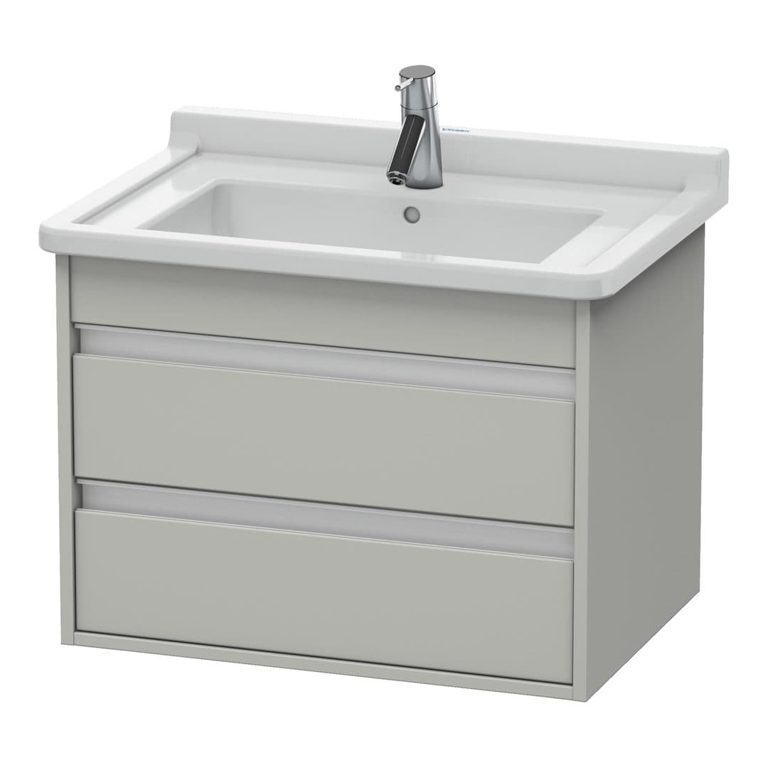 Duravit Ketho – Έπιπλο Νιπτήρα – 650 mm, 2 συρτάρια, νιπτήρας κέντρο, 650 x 455 x 480 mm – Concrete grey Matt, Decor (KT664300707)