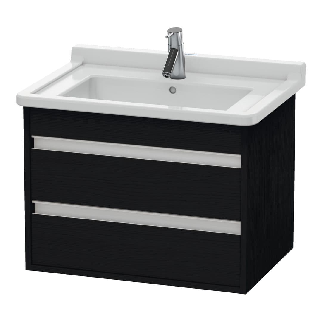 Duravit Ketho – Έπιπλο Νιπτήρα – 650 mm, 2 συρτάρια, νιπτήρας κέντρο, 650 x 455 x 480 mm – Black oak Matt, Decor (KT664301616)