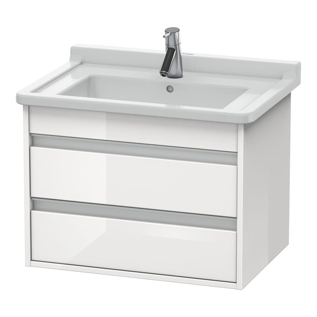 Duravit Ketho – Έπιπλο Νιπτήρα – 650 mm, 2 συρτάρια, νιπτήρας κέντρο, 650 x 455 x 480 mm – White High Gloss, Decor (KT664302222)